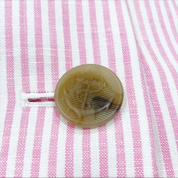 TALBOTS Aberdeen Stripe Lightweight Blazer Linen Cotton Coastal Preppy Size 6 - Picture 6 of 13